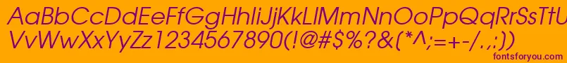 TexGyreAdventorItalic Font – Purple Fonts on Orange Background