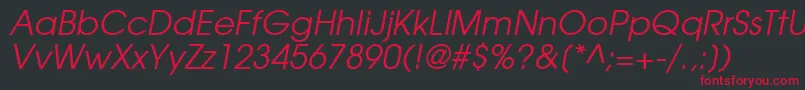 TexGyreAdventorItalic Font – Red Fonts on Black Background
