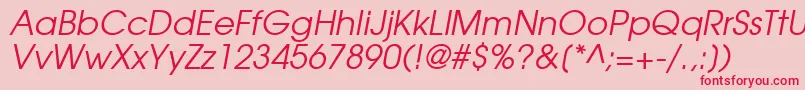 TexGyreAdventorItalic Font – Red Fonts on Pink Background