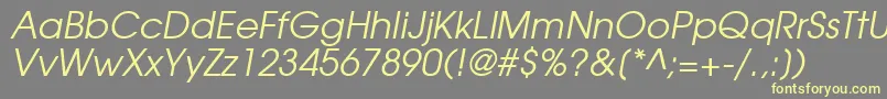 Шрифт TexGyreAdventorItalic – жёлтые шрифты на сером фоне