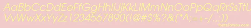 TexGyreAdventorItalic Font – Yellow Fonts on Pink Background