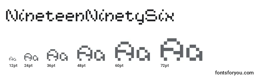 Размеры шрифта NineteenNinetySix