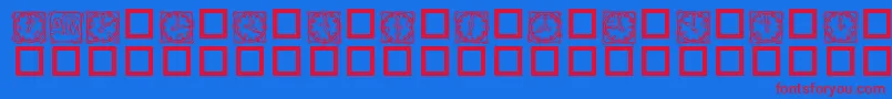 KrLotsaTimeDings Font – Red Fonts on Blue Background