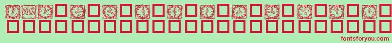 KrLotsaTimeDings Font – Red Fonts on Green Background