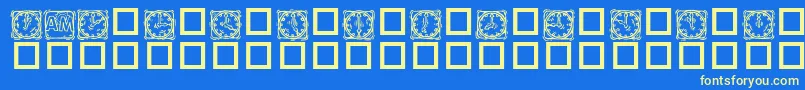 KrLotsaTimeDings Font – Yellow Fonts on Blue Background