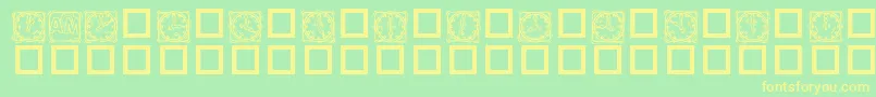 KrLotsaTimeDings Font – Yellow Fonts on Green Background