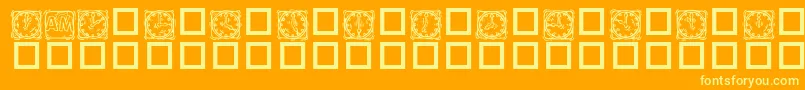 KrLotsaTimeDings Font – Yellow Fonts on Orange Background