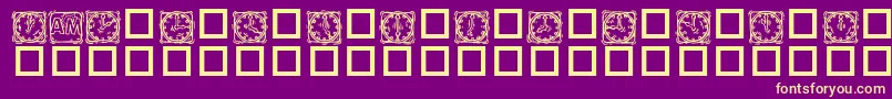 KrLotsaTimeDings Font – Yellow Fonts on Purple Background