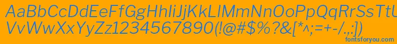 LibrefranklinLightitalic Font – Blue Fonts on Orange Background