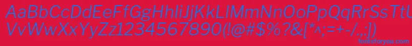 LibrefranklinLightitalic Font – Blue Fonts on Red Background