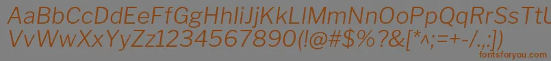 LibrefranklinLightitalic Font – Brown Fonts on Gray Background