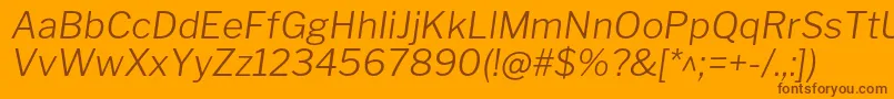 Шрифт LibrefranklinLightitalic – коричневые шрифты на оранжевом фоне