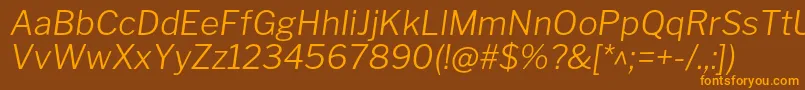 LibrefranklinLightitalic Font – Orange Fonts on Brown Background