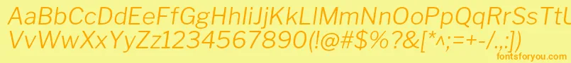 LibrefranklinLightitalic Font – Orange Fonts on Yellow Background