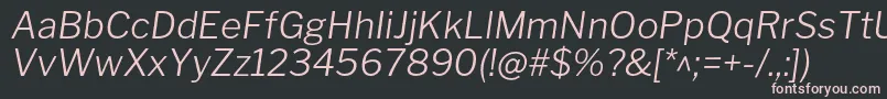 フォントLibrefranklinLightitalic – 黒い背景にピンクのフォント