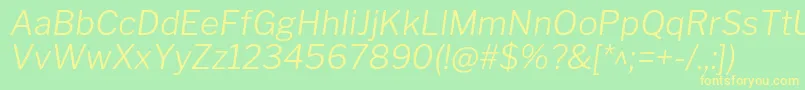 Шрифт LibrefranklinLightitalic – жёлтые шрифты на зелёном фоне