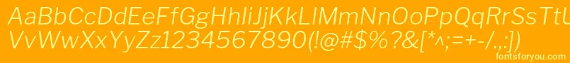 LibrefranklinLightitalic Font – Yellow Fonts on Orange Background