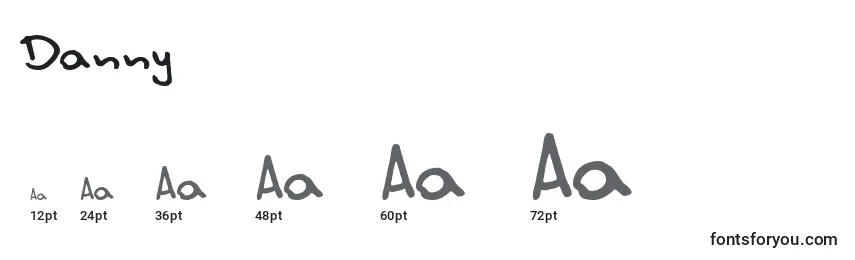 Danny font sizes