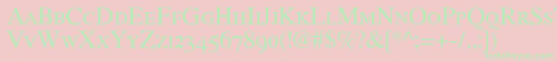 RomandeadfstylestdRegular Font – Green Fonts on Pink Background