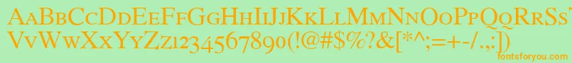 RomandeadfstylestdRegular Font – Orange Fonts on Green Background