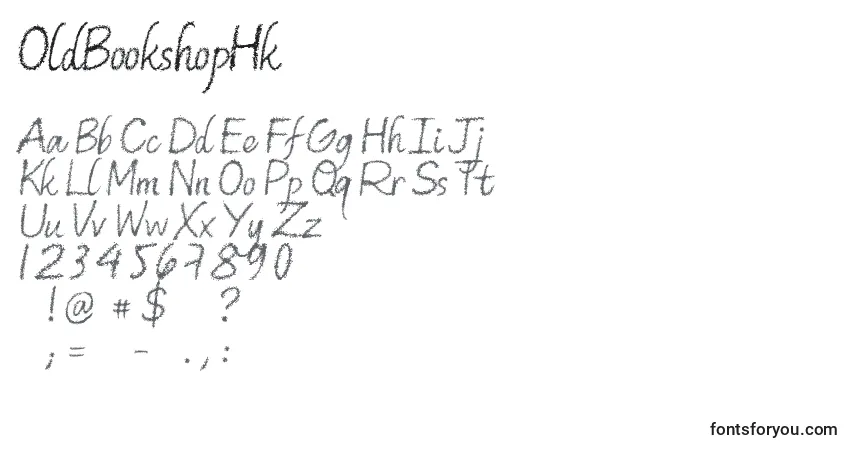 Schriftart OldBookshopHk – Alphabet, Zahlen, spezielle Symbole