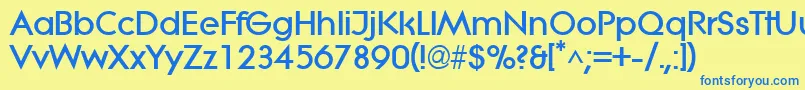 LitheextraboldRegular Font – Blue Fonts on Yellow Background