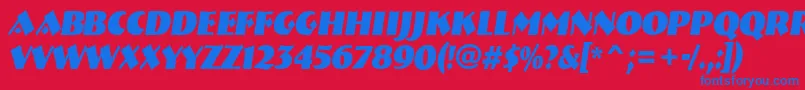 Czcionka ABremennrBolditalic – niebieskie czcionki na czerwonym tle
