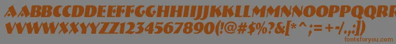 Шрифт ABremennrBolditalic – коричневые шрифты на сером фоне