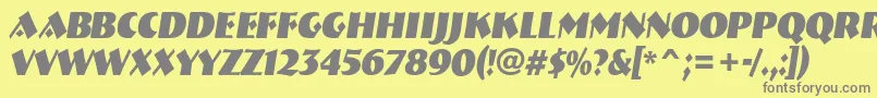Шрифт ABremennrBolditalic – серые шрифты на жёлтом фоне