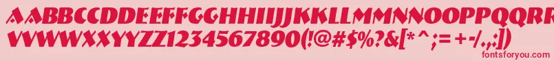 ABremennrBolditalic-fontti – punaiset fontit vaaleanpunaisella taustalla