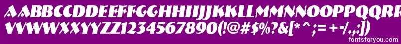 Шрифт ABremennrBolditalic – белые шрифты на фиолетовом фоне