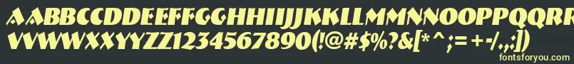 Шрифт ABremennrBolditalic – жёлтые шрифты на чёрном фоне