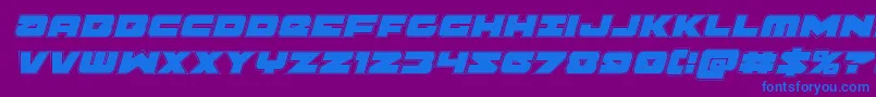Шрифт Banjinacadital – синие шрифты на фиолетовом фоне