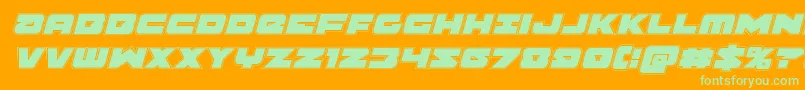 Banjinacadital Font – Green Fonts on Orange Background