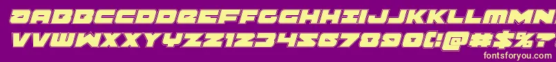 Banjinacadital Font – Yellow Fonts on Purple Background