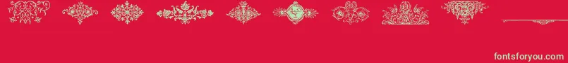 フォントFraktur – 赤い背景に緑の文字