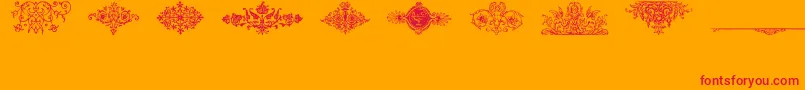 Fraktur-fontti – punaiset fontit oranssilla taustalla