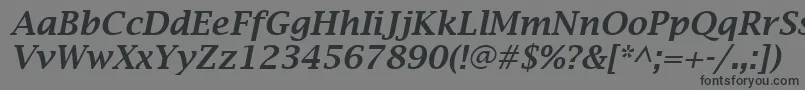 LucidaBrightDemiboldItalic-fontti – mustat fontit harmaalla taustalla