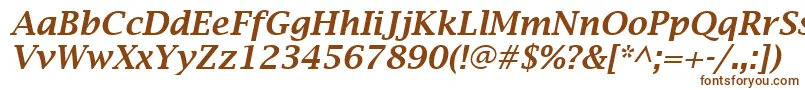 LucidaBrightDemiboldItalic-fontti – ruskeat fontit valkoisella taustalla