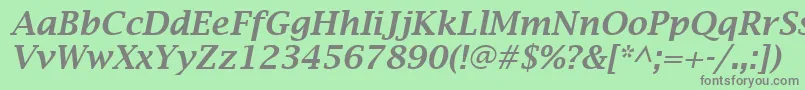 LucidaBrightDemiboldItalic Font – Gray Fonts on Green Background