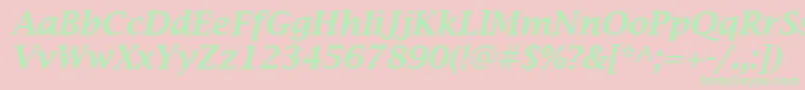 LucidaBrightDemiboldItalic Font – Green Fonts on Pink Background