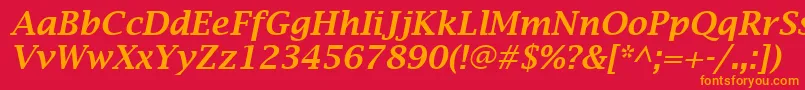 Czcionka LucidaBrightDemiboldItalic – pomarańczowe czcionki na czerwonym tle