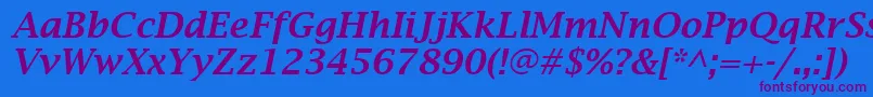 LucidaBrightDemiboldItalic Font – Purple Fonts on Blue Background