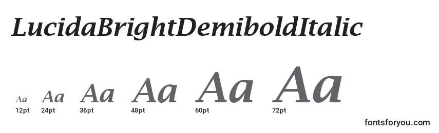 LucidaBrightDemiboldItalic Font Sizes