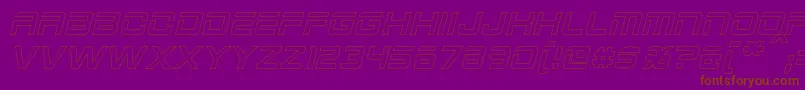 2015CruiserHollowItalic-Schriftart – Braune Schriften auf violettem Hintergrund