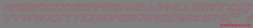 Шрифт 2015CruiserHollowItalic – красные шрифты на сером фоне