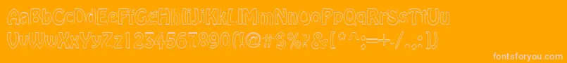 ValerieRegular-fontti – vaaleanpunaiset fontit oranssilla taustalla