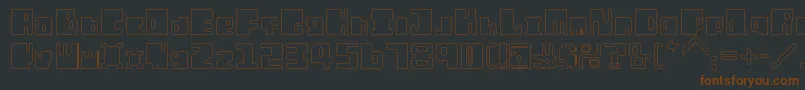 OrtHo-fontti – ruskeat fontit mustalla taustalla