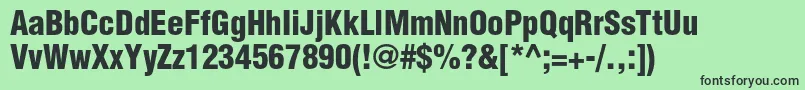 HelveticaltstdBlkcond-fontti – mustat fontit vihreällä taustalla