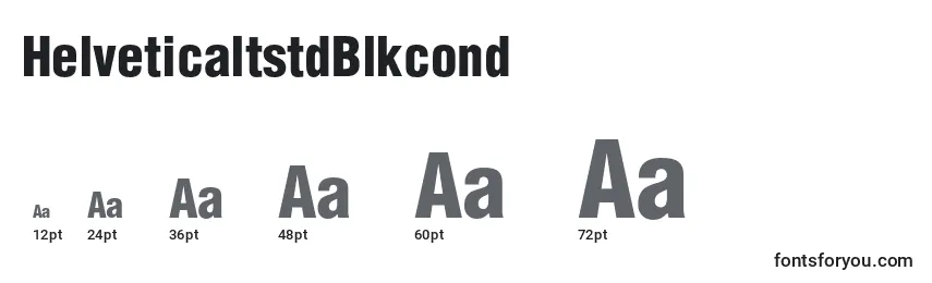 Размеры шрифта HelveticaltstdBlkcond